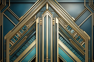Art deco background. A detailed abstract design featuring geometric patterns in, a Background Graphic by Textures & Backgrounds