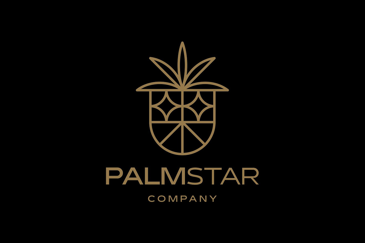 Gold Vintage Retro Palm Tree Logo, a Branding & Logo Template by Buqancreative (Photo 2 of 4)