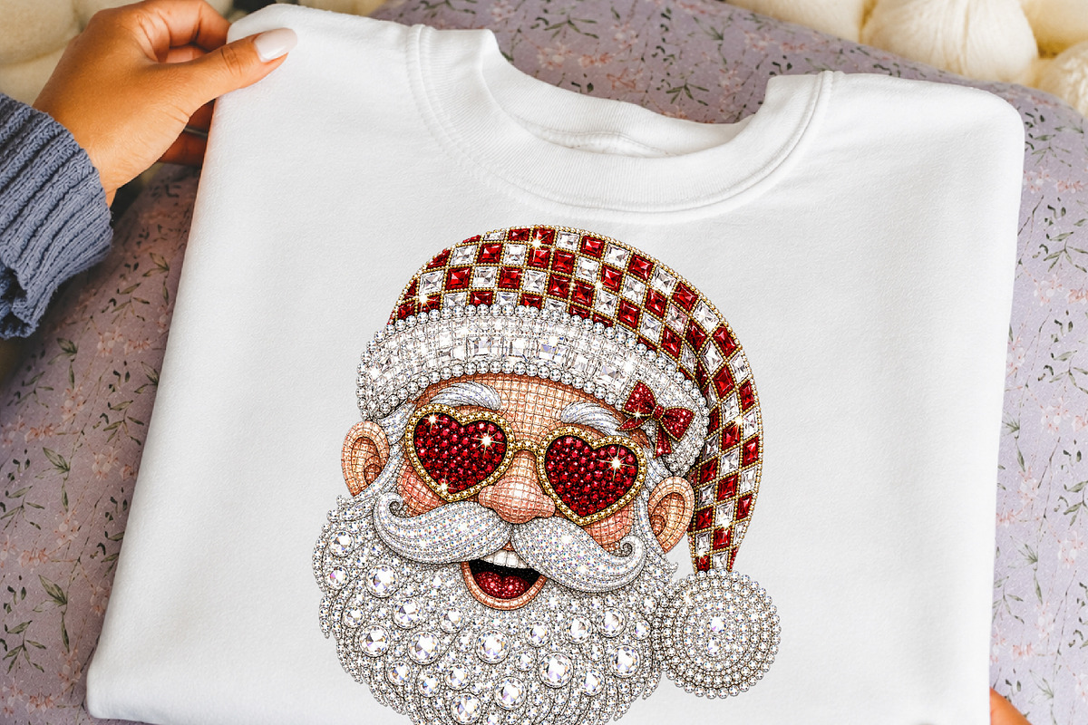 Retro Santa Rhinestone Png, a Seasonal Illustration by DreamCafeArt (Photo 6 of 6)