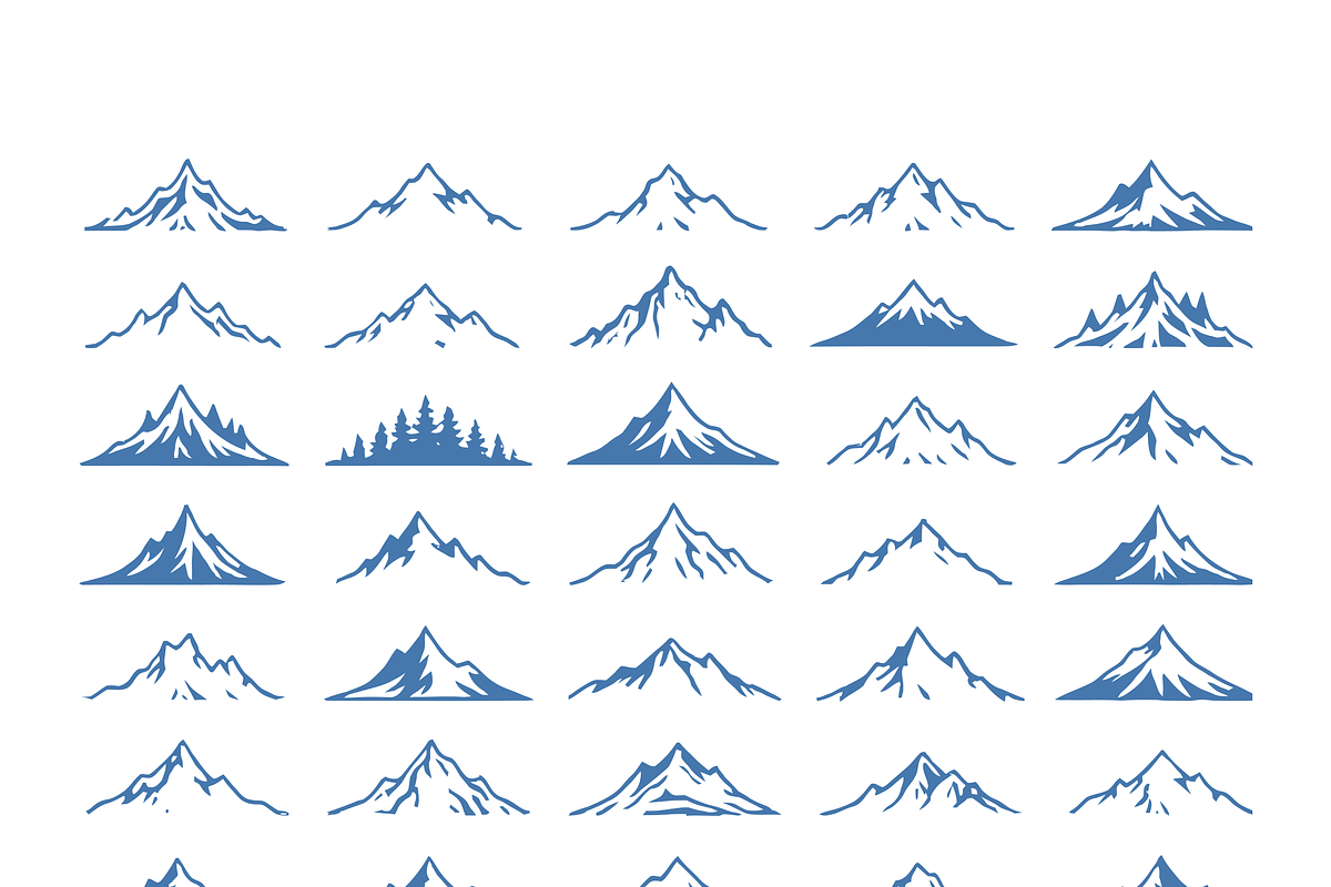 Stylized Mountain Vector Set, a Decorative Illustration by CarWrap design (Photo 3 of 3)