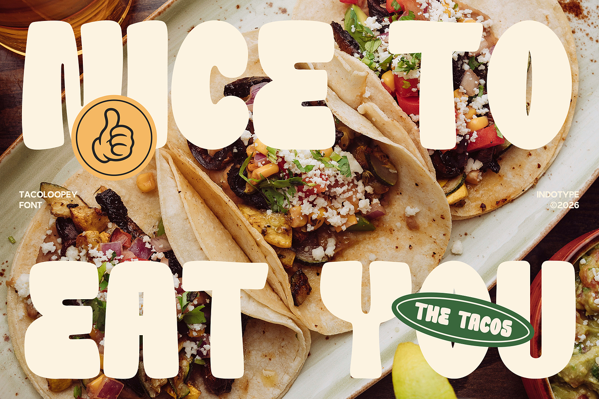 Tacoloopey - Playful Display Font, a Sans Serif Font by Indotype Foundry (Photo 9 of 10)