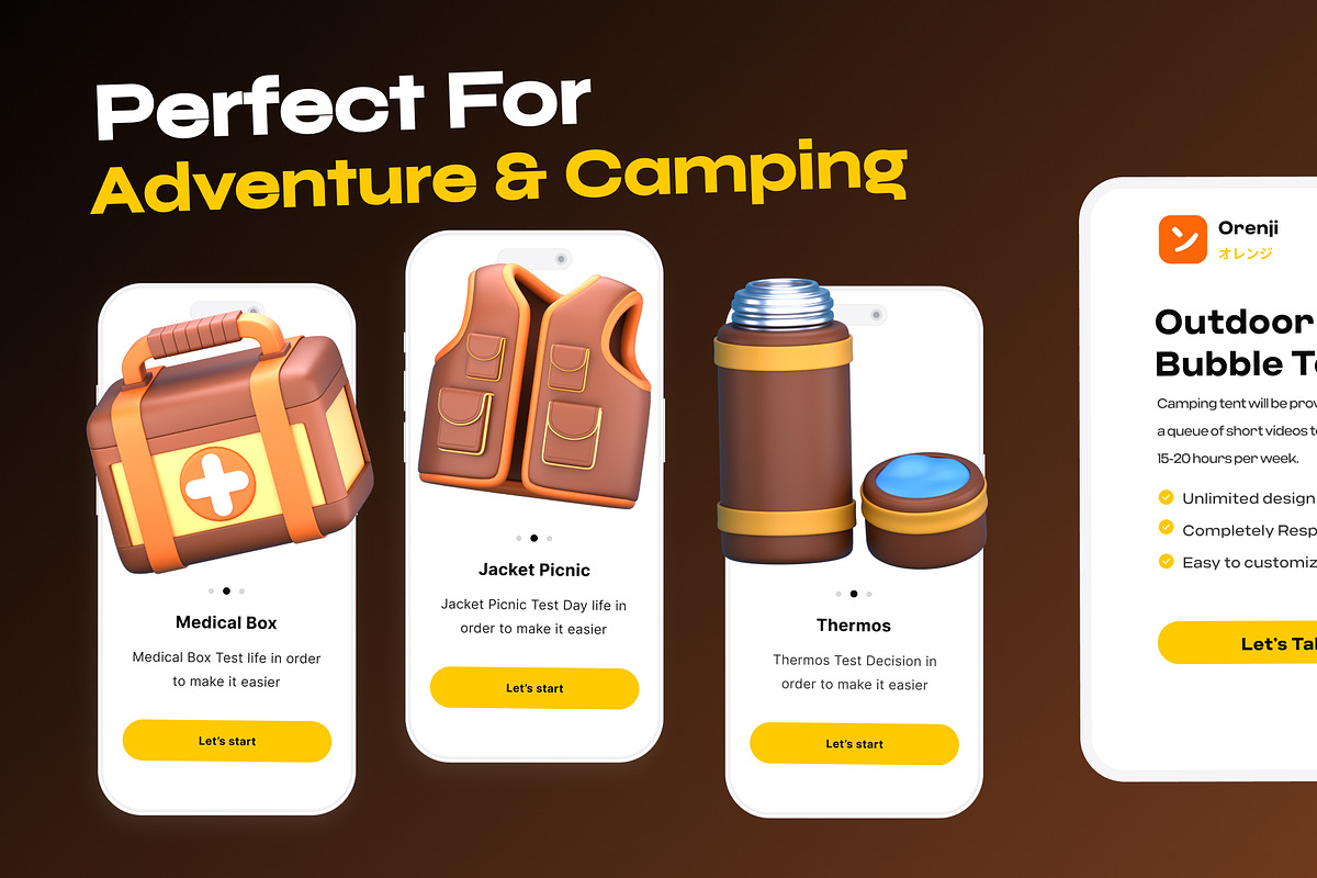 Adventure & Camping 3D Icon Pack, a Furniture 3D Model by orenjidesign (Photo 5 of 8)