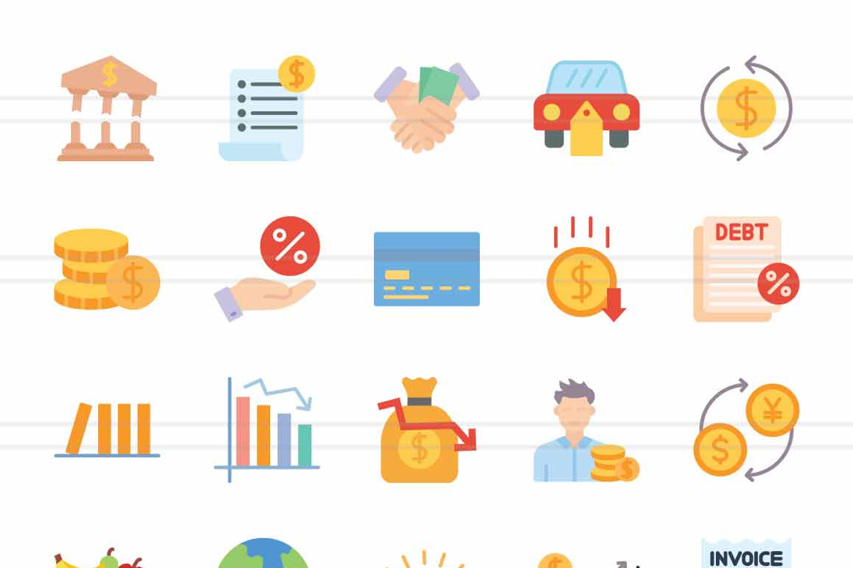 Economic Crisis Flat Multicolor Icon, an Icon by IconBunny (Photo 2 of 2)