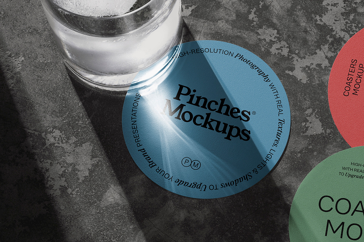 Coasters Mockup PM_CM_01, a Print Template by PinchesMockups© (Photo 4 of 4)