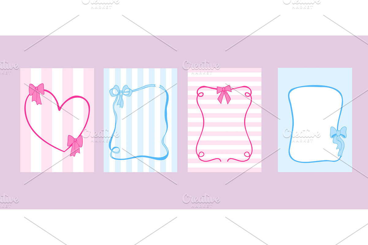 Collection of coquette ribbon bow, an Illustration by art PVP - market