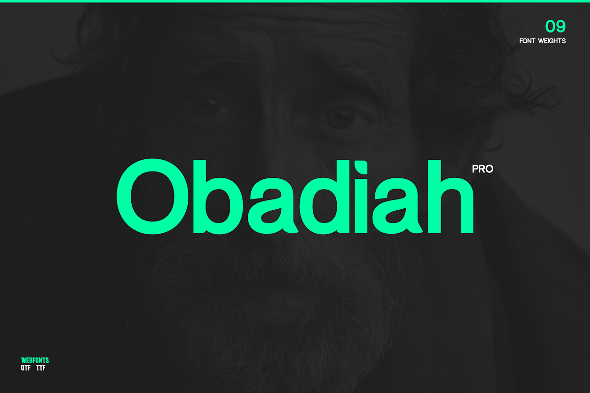 Obadiah pro - Modern Typeface, a Sans Serif Font by Webhance Studio (Photo 1 of 10)
