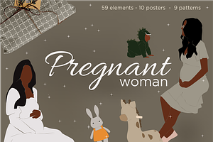 Abstract portraits of pregnant women