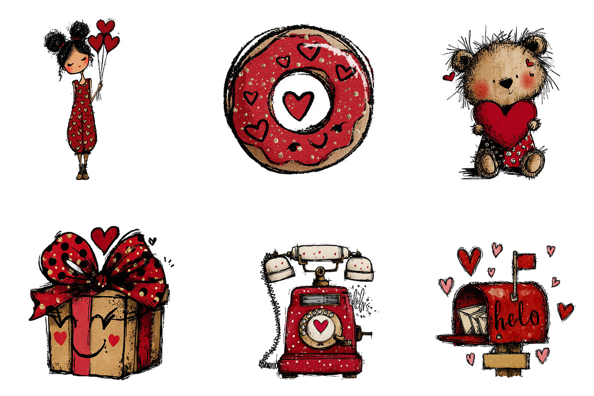 Valentines Day Clipart Png, an Illustration by CreationArt (Photo 4 of 5)
