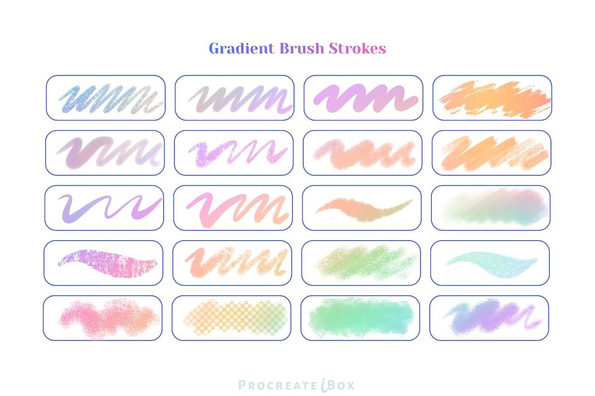 Procreate Gradient Rainbow Brush Set, a Brush Add-On by ProcreateiBox (Photo 6 of 7)