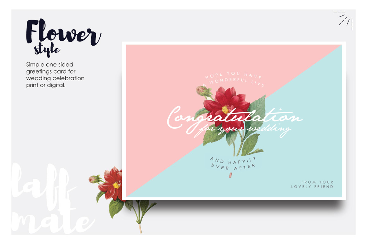Modern greeting card for wedding, a Card Template by Laffmate (Photo 1 of 2)