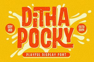 Ditha Pocky - Playful Font, a Handwritten Font by HanzelSpace Studio