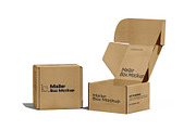 Square Kraft Mailer Box Mockup Set, a Packaging Mockup by pixelmock (Thumbnail 16 of 16)