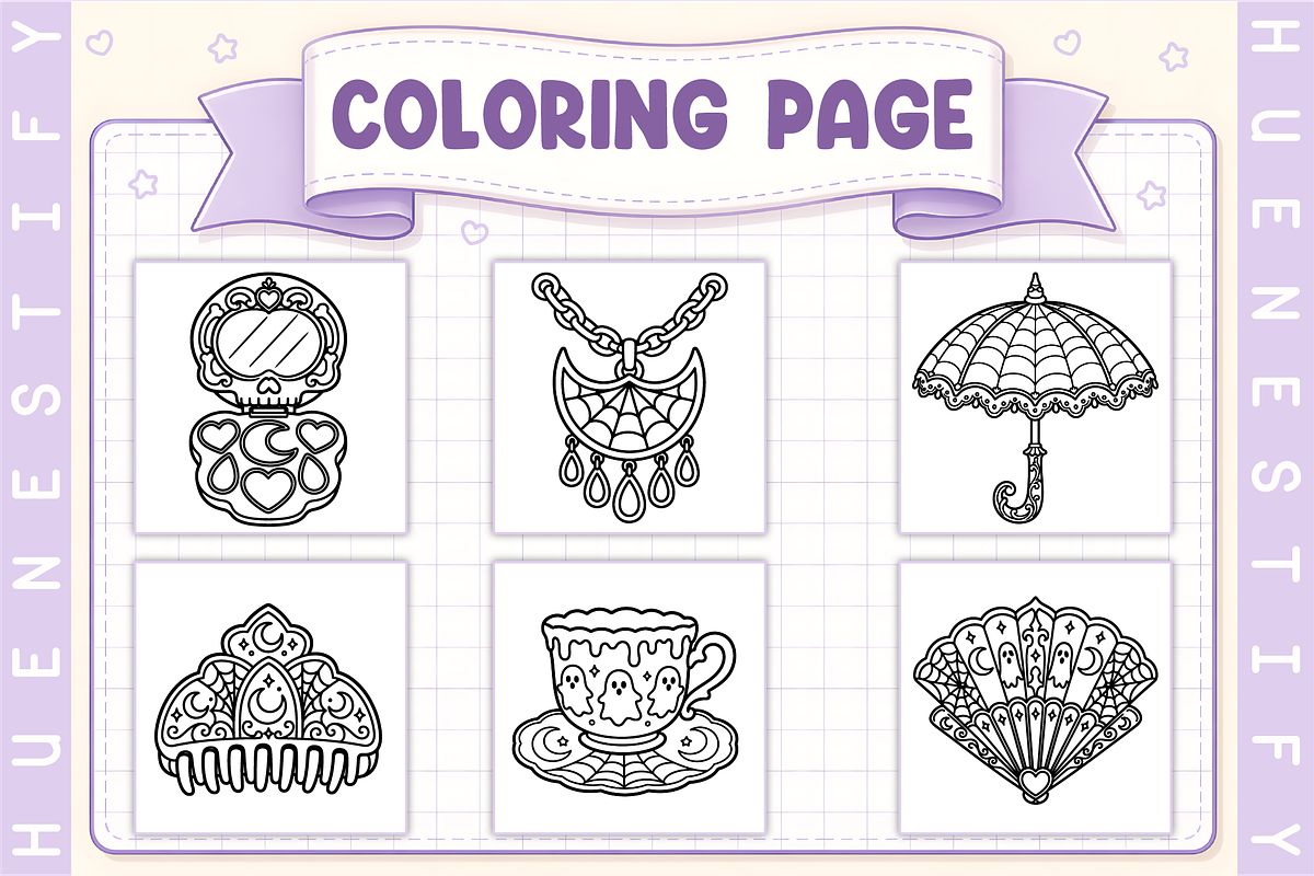 Spooky Girl Coloring Book, a Seasonal Illustration by HueNestify (Photo 3 of 4)