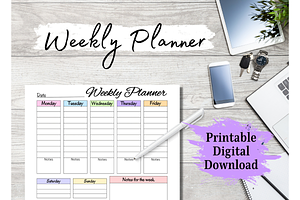 Weekly Digital Planner Printable PNG