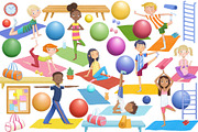 Yoga Kids Clipart, an Illustration by AnimadDesign (Thumbnail 2 of 10)