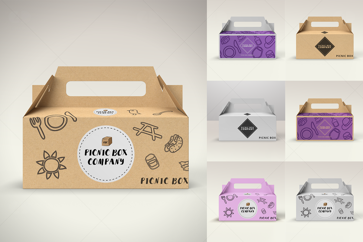 Gable Food Box Carrier Mockup #01, a Cups & Container Mockup by Option 4 Design (Photo 2 of 4)