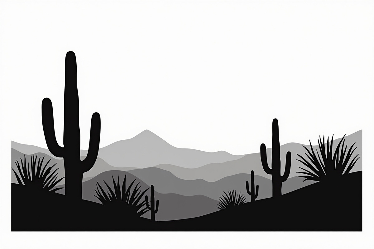 Wild Desert Cactus Scene Set, an Illustration by Creativeshirt (Photo 8 of 15)