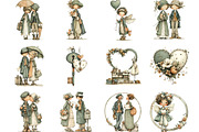 Victorian Valentine Bundle Clipart, an Illustration by Designking (Thumbnail 3 of 5)