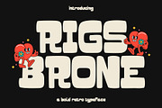 Rigs Brone | Retro Vintage Font, a Sans Serif Font by Typoraith Co (Thumbnail 1 of 11)