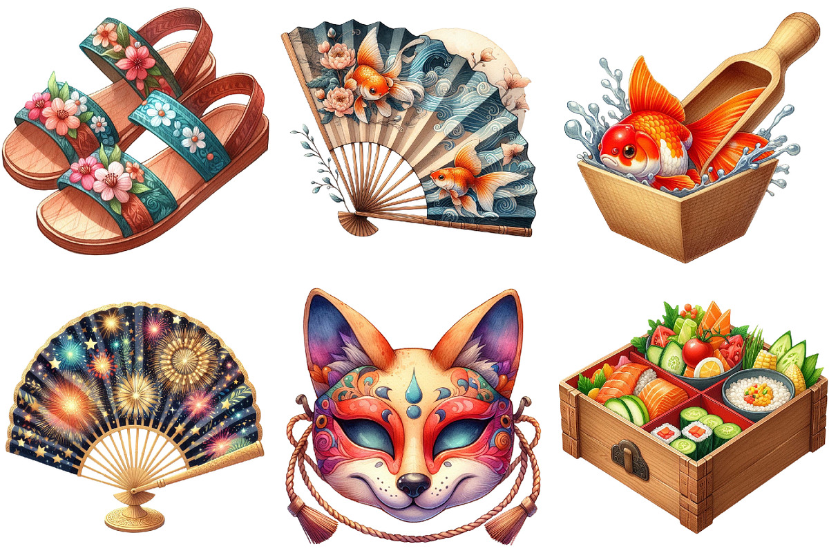 Japanese Summer Aesthetic Clipart, an Illustration by Pixels.Craft (Photo 4 of 7)