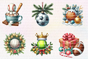Christmas Sport Balls Sublimation PN, an Illustration by CreationArt (Thumbnail 2 of 6)