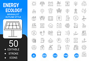 Energy and ecology outline icon set, an Outline Icon by Icons (Thumbnail 1 of 3)
