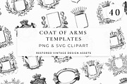 Vintage Coat of Arms Templates, a Decorative Illustration by AW Studios (Thumbnail 1 of 4)