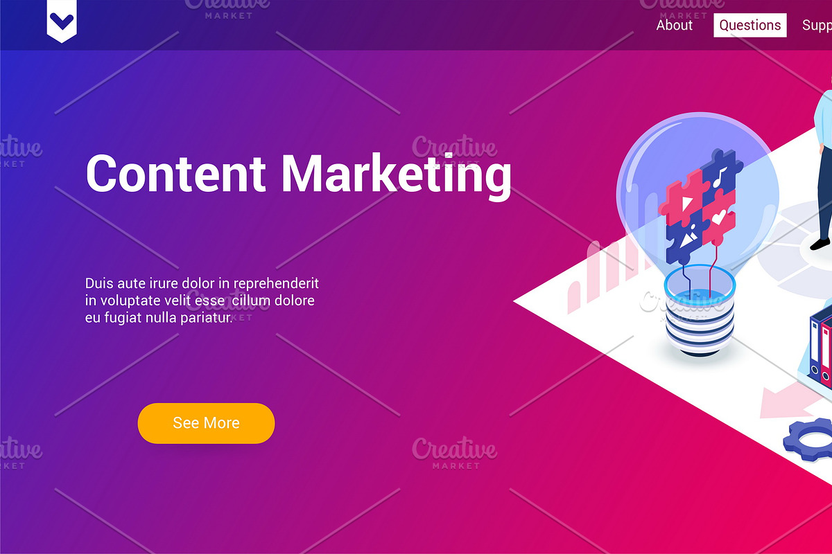 Isometric landing page template, a Templates & Theme by Genestro Shop (Photo 2 of 5)