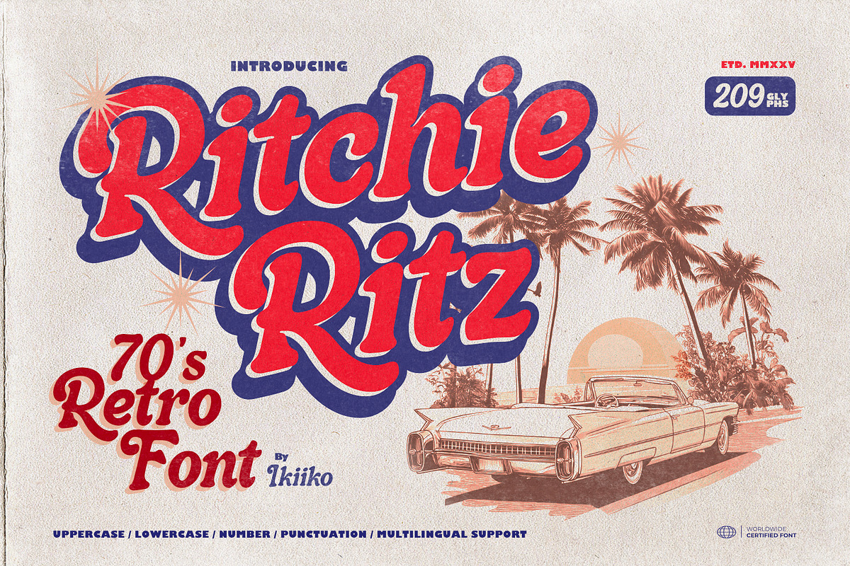 りっつ Ritchie Ritz - 70s Retro Font