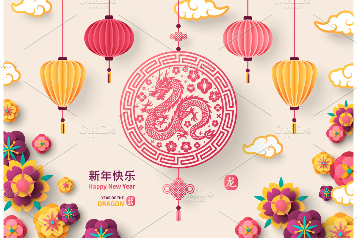 2024 Chinese New Year Emblem Card, a Decorative Illustration by kotoffei