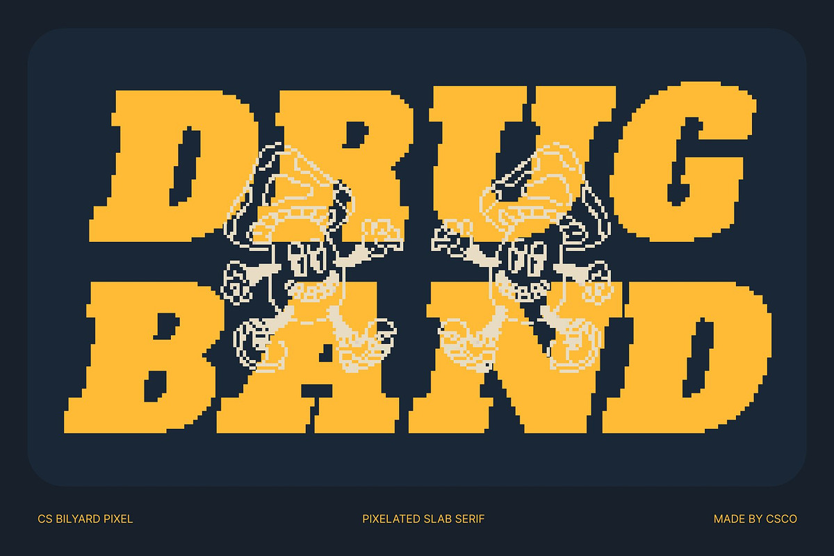 CS Bilyard Pixel, a Slab Serif Font by Craft Supply Co. (Photo 3 of 8)