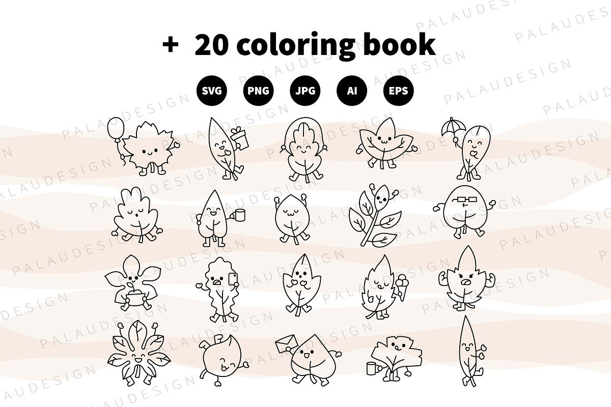 Cute Kawaii Autumn Leaves Character, a Seasonal Illustration by Palau (Photo 11 of 12)