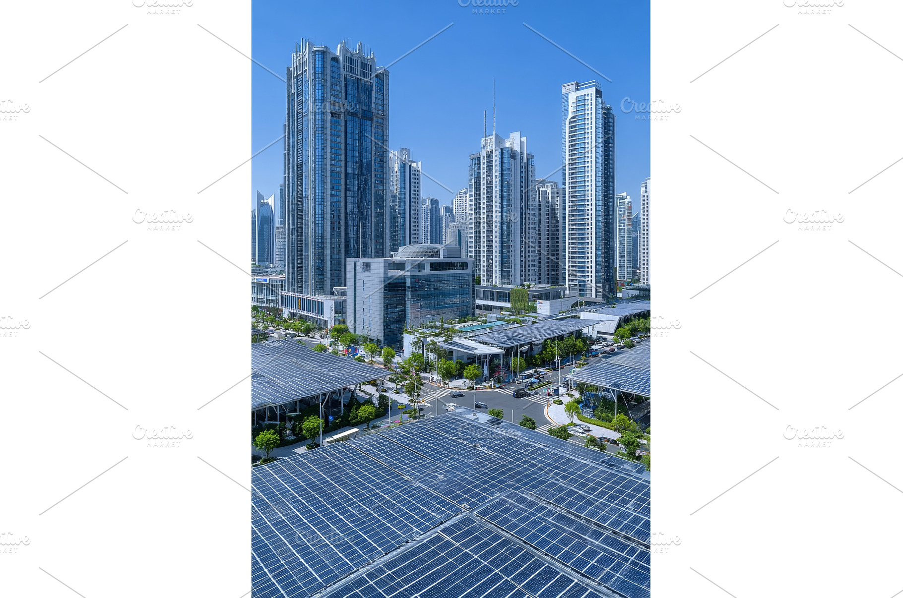 A modern cityscape featuring sleek, an Architecture Photo by ZinetroN