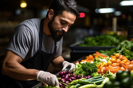 Chef Preparing Fresh Vegetables in K, a Person Photo by Perpis