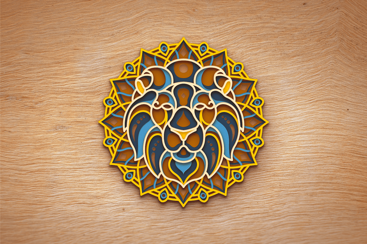 Lion 3D Mandala - SVG Laser cut file, an Object Graphic by Arshad Ali (Photo 8 of 8)