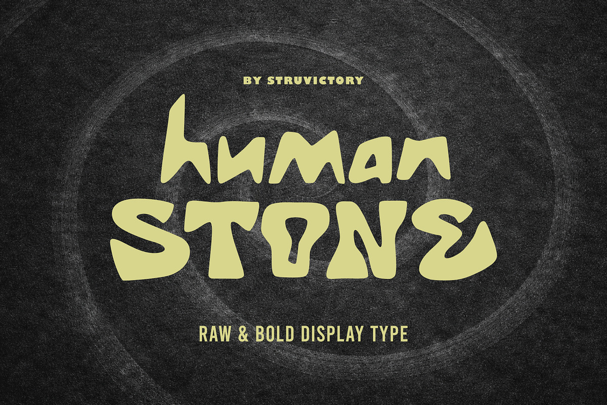 Human Stone Raw Bold Brutal Display, a Sans Serif Font by Struvictory.art (Photo 1 of 8)