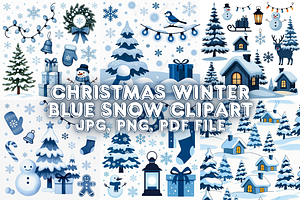 Christmas Winter Blue Snow clipart