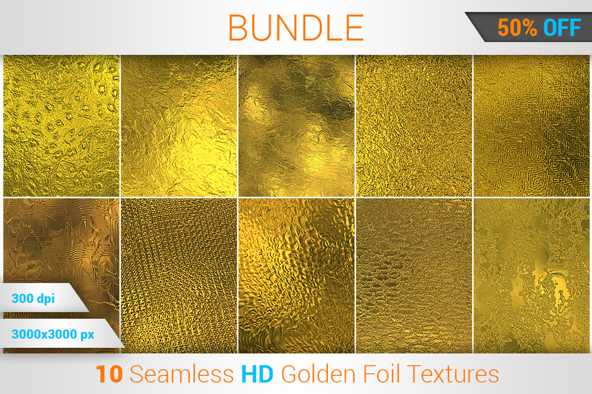 Golden Foil HD Texture Bundle (v 1), a Texture Graphic by Marabu Textures Store