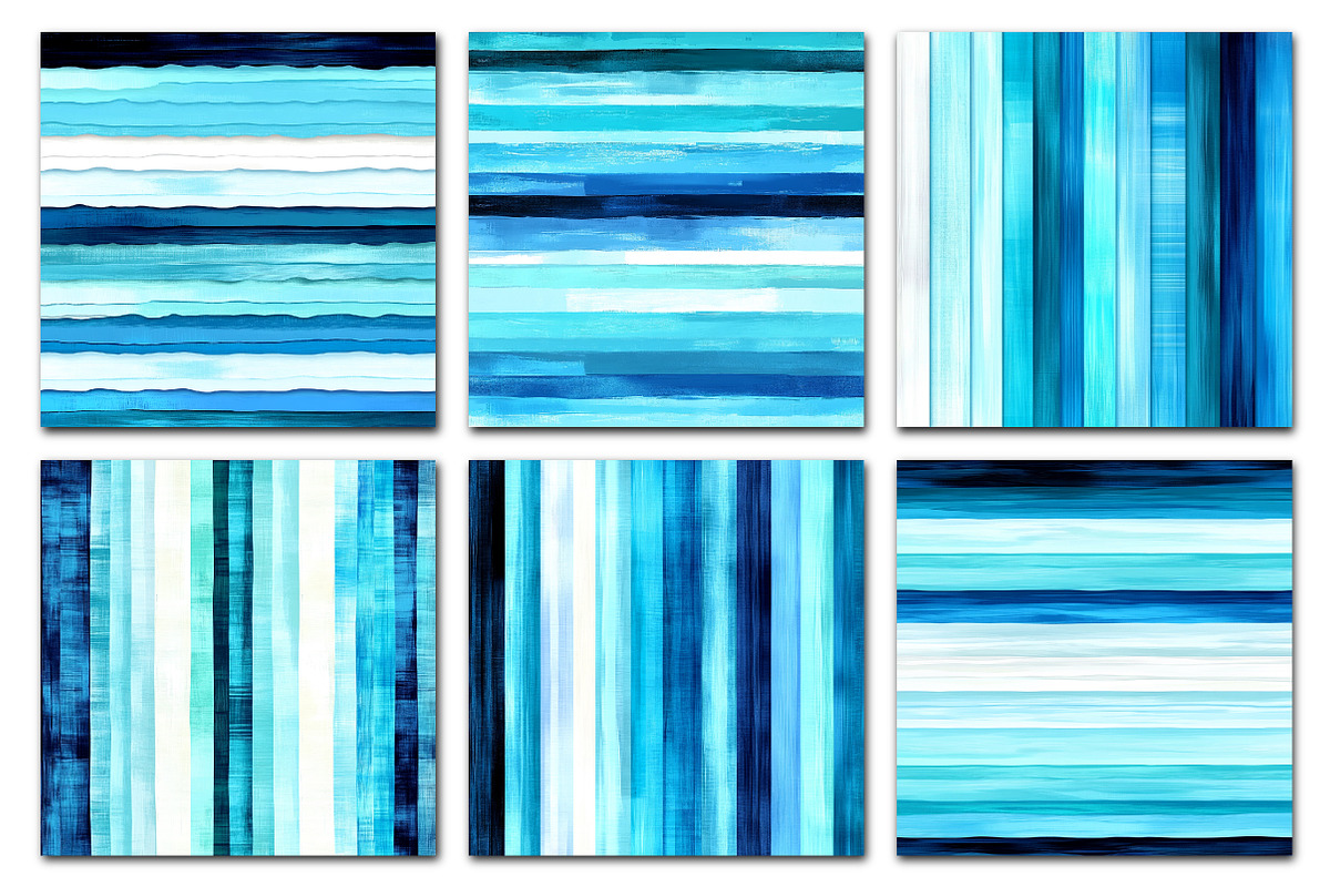 Cool Blue Ombre Stripes Patterns, a Texture Illustration by Dream Creation (Photo 2 of 5)