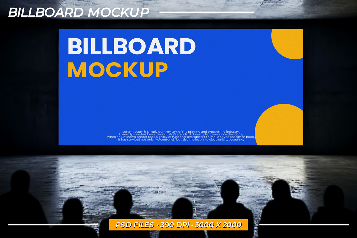 Indoor Cinema Billboard Mockup, an Advertising Mockup by Viswal Studio (Photo 1 of 2)