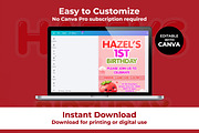 Berry 1st Birthday Invitation, an Invitation Template by M9 Design (Thumbnail 3 of 4)