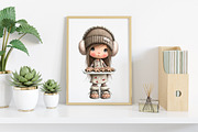 Watercolor Winter Kids Clipart, an Illustration by Canvas Craft (Thumbnail 7 of 8)
