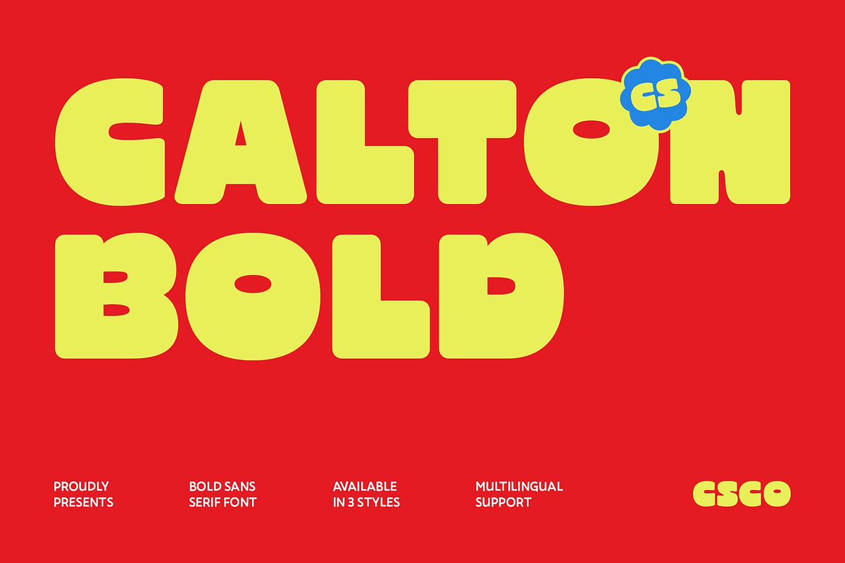 CS Calton – Bold Display Font, a Sans Serif Font by Craft Supply Co. (Photo 1 of 8)