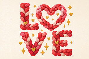 Faux Yarn Valentine Png Valentines, an Illustration by DreamPrint404