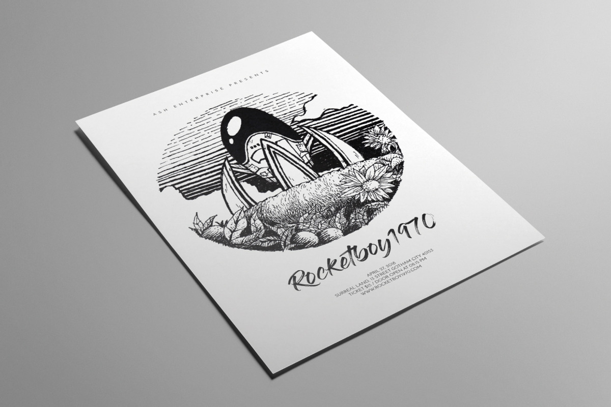 Hand Drawn Rocket Flyer, a Flyer Template by ashenterprise (Photo 5 of 5)