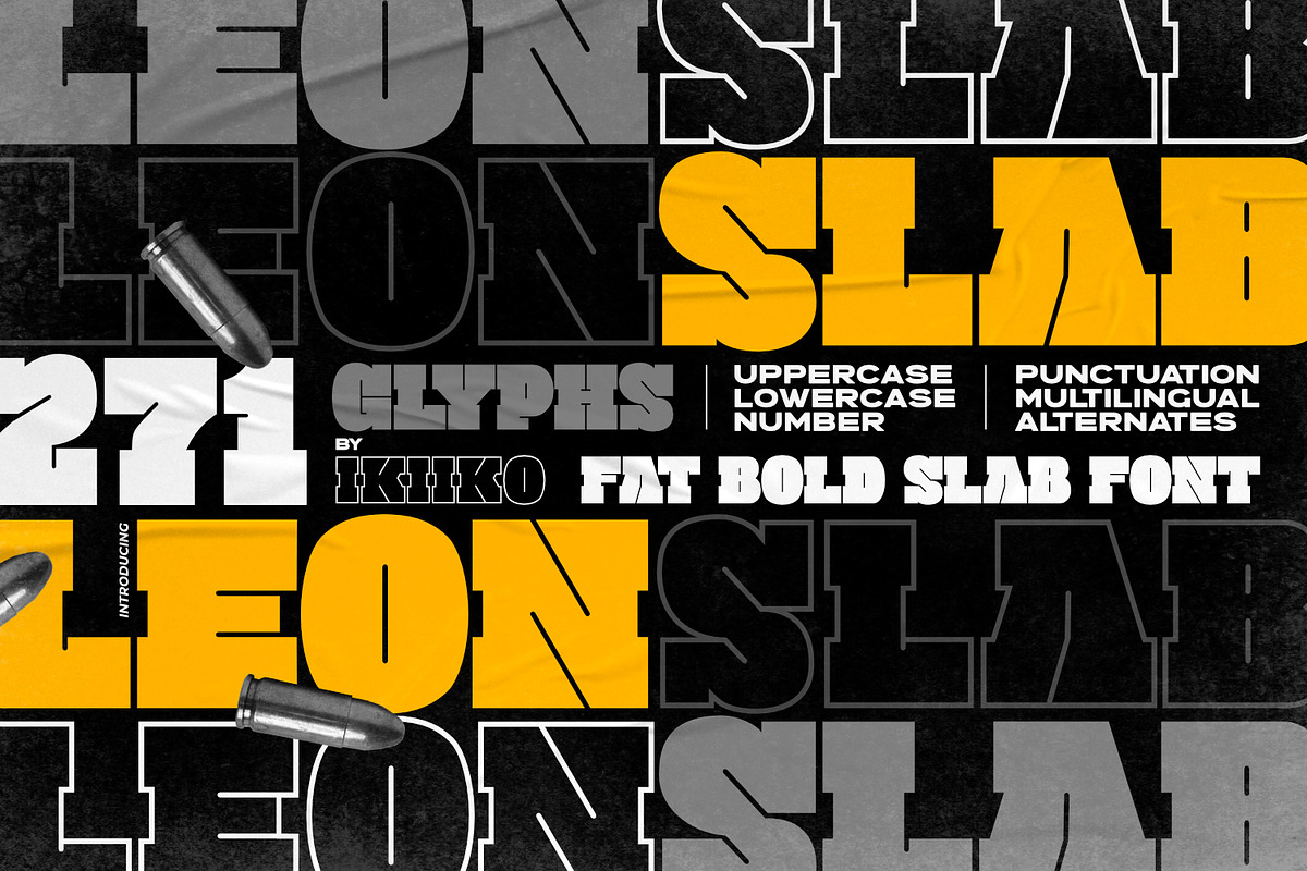 Leon Slab - Fat Bold Slab Font, a Slab Serif Font by ikiiko (Photo 1 of 7)