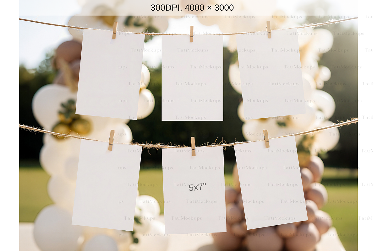 Monthly Milestone Cards Mockup, an Advertising Mockup by TatiMockup (Photo 2 of 4)