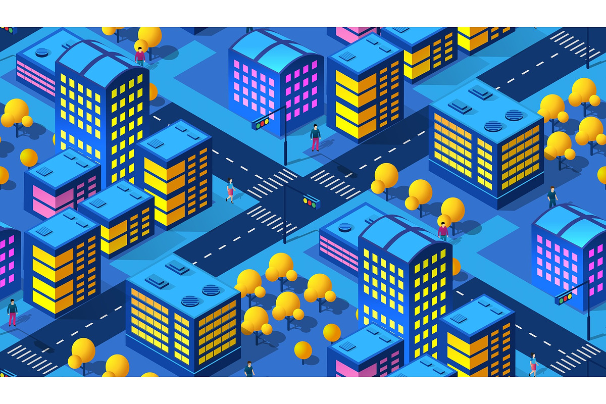 The night smart city 3D future neon, a Technology Illustration by AlexZeL (Photo 1 of 3)