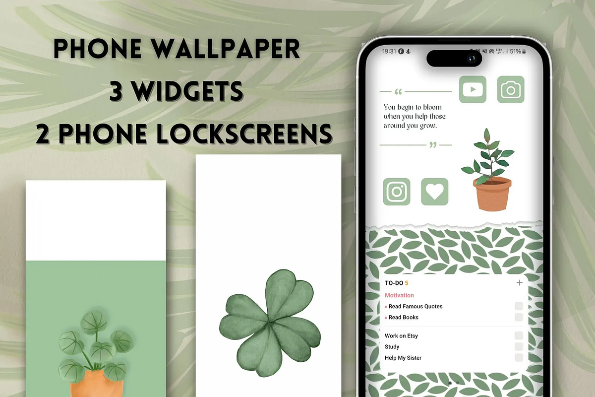 iOS & Android Wallpaper + App Icon, a Background Graphic by BeeRubby (Photo 7 of 9)