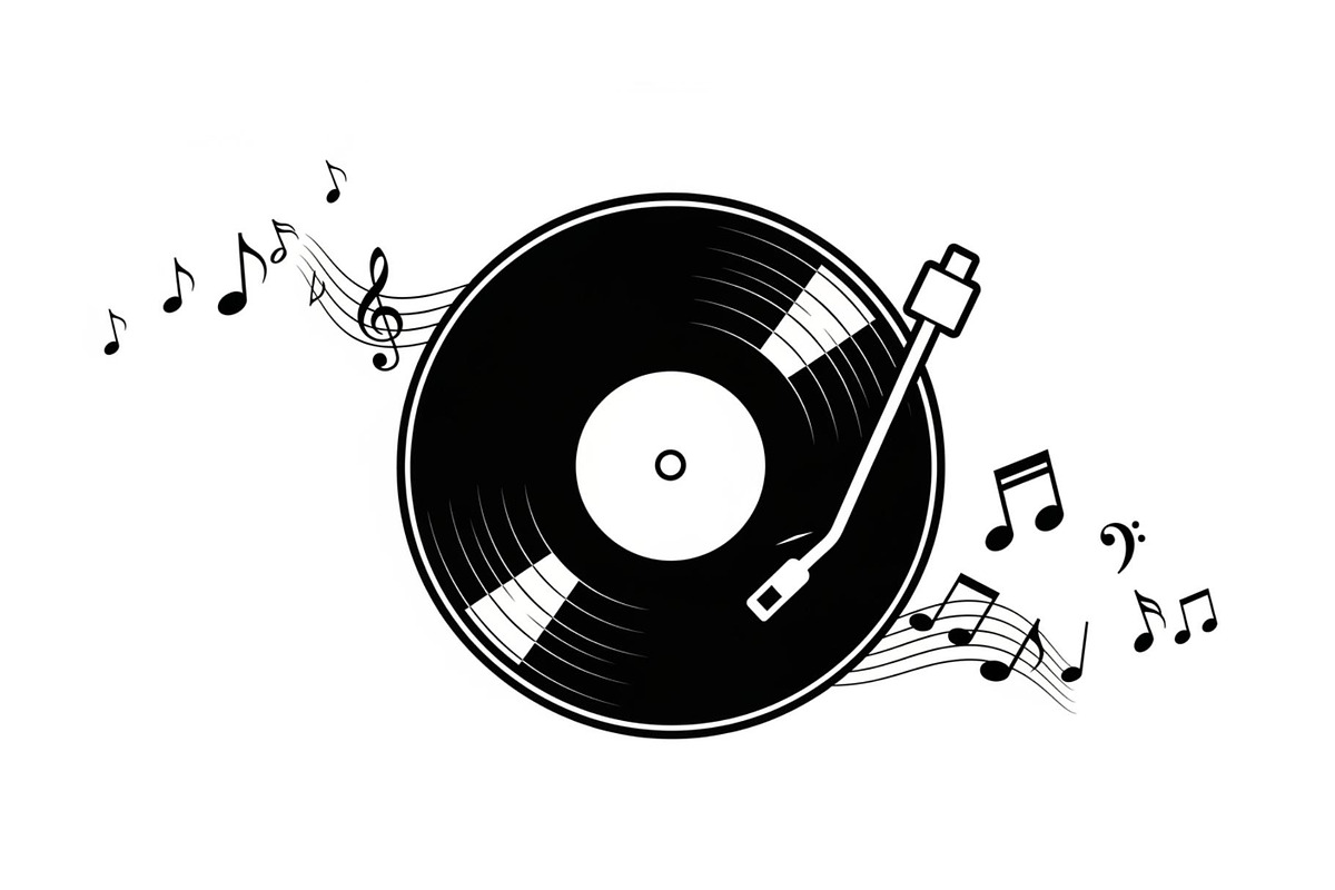 Vintage Vinyl Record & Turntable Bun, an Illustration by Creativeshirt (Photo 22 of 31)